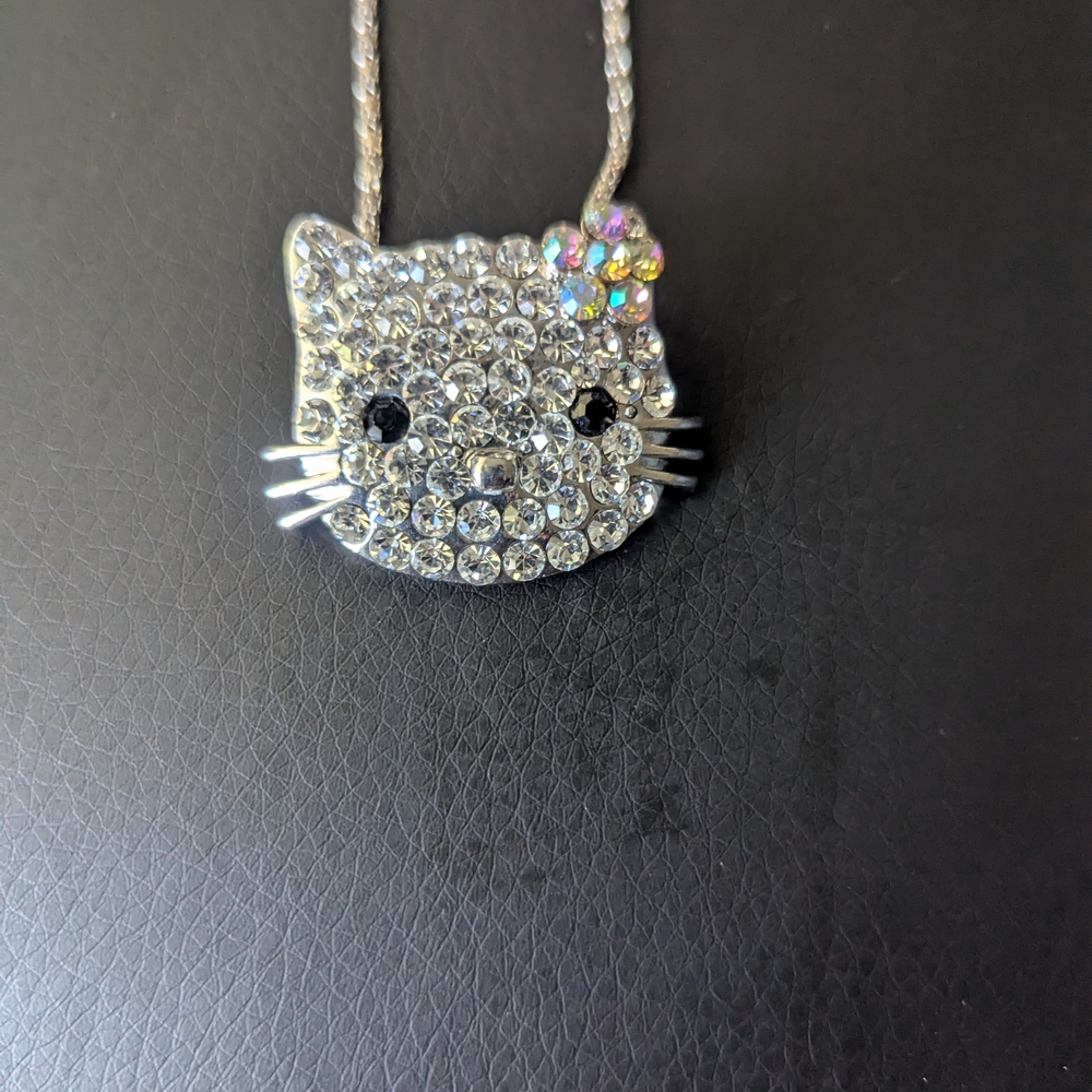 Hello Kitty Crystal Cat Pendant Necklace